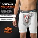 Shock Doctor Compression Shorts with Protective Bio-Flex Cup, Moisture Wicking Vented Protection - Youth  S