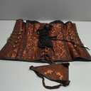 Charmian Women's Spiral Steel Boned Steampunk Gothic Bustier Corset with Chains Size 5XL