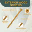 T.K.Excellent Deck Screws 3 Inch Wood Screws #10 x 3, 315 Pcs, Rust Resistant Structural Screws Tan Exterior Fence Screws Torx Drive Screw, Two T25 Bits, Brilliant Yellow Ruspert Coating Rust Proof