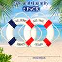 Vercraft 2 Pcs 20" Welcome Aboard Life Ring Large Life Preserver Ring Decorative Nautical Party Decorations Cruise Ship Decorations Lifebuoy Wall Hanging Decor for Home Wall Window, Red and Blue