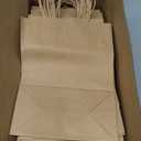 Gift Bags 8.25"X5.9 "X3.15" 100pcs Brown Kraft Paper Bag with Handles for Small Business Christmas Bulk, Wedding, Party Favor, Shopping, Lunch, Halloween Trick-or-Treat Bags