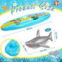 Cunhill 3 Pcs Inflatable Surf Board and Shark Luau Decoration Include 2 Pcs 38.9 in Shark Pool Toy and 60 in Inflatable Surfboard Decor Party Decorations for Adults Boys Girls Surf Beach Party