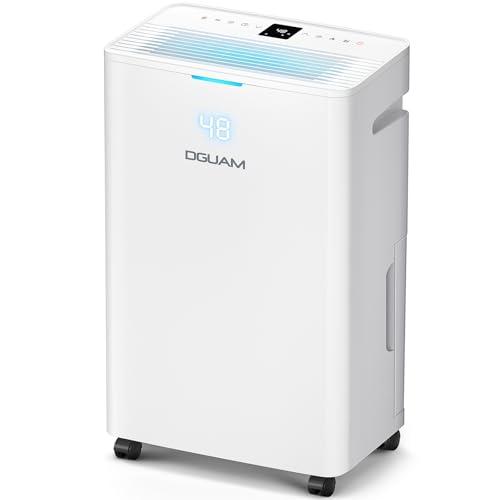DGUAM 4500 Sq. Ft Dehumidifier, Max 80 Pint/Day Dehumidifier for Basement & Home, Compressor Dehumidifier with Drain Hose, Smart Humidity Control, Energy Efficient & Quiet for Bedroom, Large Rooms