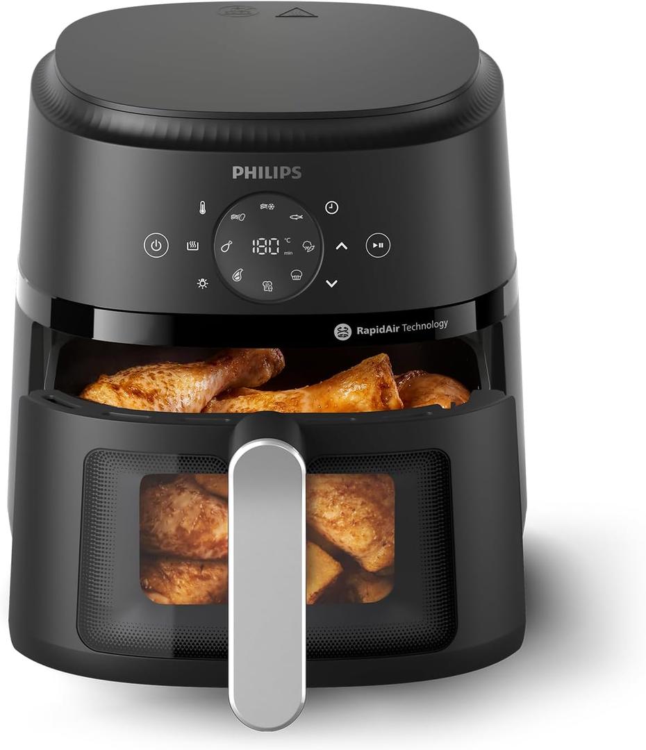 Philips 2000 Series Airfryer - RapidAir Technology, 13-in-1 Ways to Cook, 4.4QT Capacity, Healthier Meals Up to 90% Less Fat, Easy to Clean, Dishwasher Safe, Touchscreen Control, HomeID App (NA221/00)