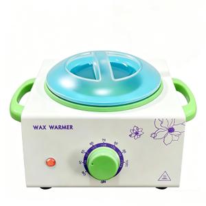 Wax Warmer for Hair Removal, Professional Waxing Heater Pot with Adjustable Temperature for Women Men, with 20 Wooden Wax Sticks(White-Single Pot)