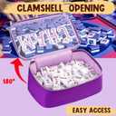Mahjong Tiles Bag,Empty Thickened American Mahjong Bag with Zipper Suitable for 1.2"(30mm) Standard Size Waterproof Mahjong Storage Case Accessories Gifts for Game Lover Travel Women (Purple)