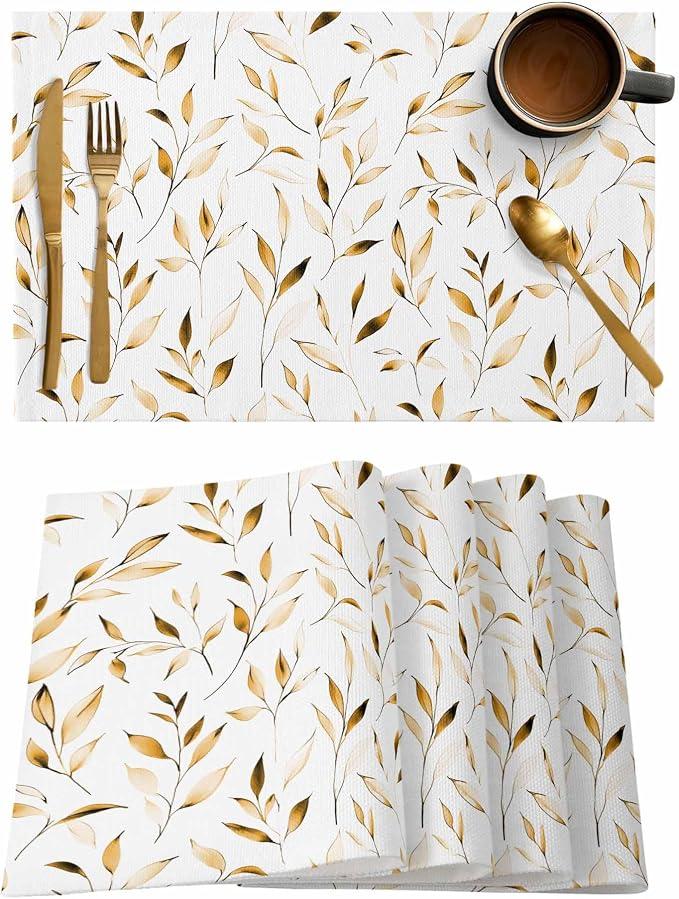 Yourtablecloth 100% Cotton Cloth Dinner Table Napkins -Soft & Vibrant, 20 x 20 Set of 6 (Beige Petal)