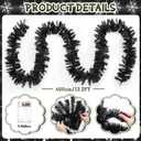 Jutom 13.2 ft Valentine's Garlands with 16.4 ft LED Lights Artificial Garland Romantic Pine Valentine Garland Decoration for Stairs Fireplace Mantel Front Door Porch Holiday Party(Black)