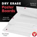 Hygloss Large Dry Erase Poster Board Paper 22x28 Inch (25 Count) Single-Sided Wall White Board Dry Erase Sheets - 14 Pt. Thick Paper for Home, School, Classroom, Office, Kids Art, Menus Signs, Lists