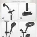 Filtered Shower Head with Handheld Shower Head High Pressure Rainfall System with Slide Bar Dual Filter Softener for Hard Water,6 Spray Modes,Adjustable Height,Black