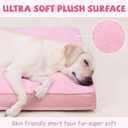 Dog Crate Bed Waterproof Deluxe Plush Dog Beds with Removable Washable Cover Anti-Slip Bottom Pet Sleeping Mattress for Large, Medium, Jumbo, Small Dogs, 35 x 22 inch, Pink