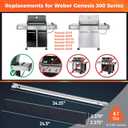 QuliMetal 24.5" Flavorizer Bars & SUS304 34.5" Grill Burners for Weber Genesis 300 Series – Fits E310, E320, S310, S320 (Side Control Panels), Replaces Weber 7540, 67722, 67820