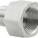 Beduan Stainless Steel Garden Hose Adapter - 3/4" GHT Female to NPT Male Connector (3/4 FHT x 3/4 MPT)