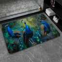 Bath Mat-Bathroom RugThree Peacocks-Absorbent Non Slip Quick Dry Stain Resistant Easy to Clean Care Shower Rug for Bathtub Shower Room 1624Inch (40 * 60cm)