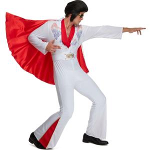 Morph Vegas Rockstar Costume Adult Men Disco Jumpsuit 70s Halloween Outfit for Men Party Wear (Medium)