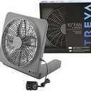 O2COOL Treva 10-Inch Portable Desktop Air Circulation Battery Fan, 2 Speed, Compact Folding & Tilt Design, with AC Adapter (Graphite)