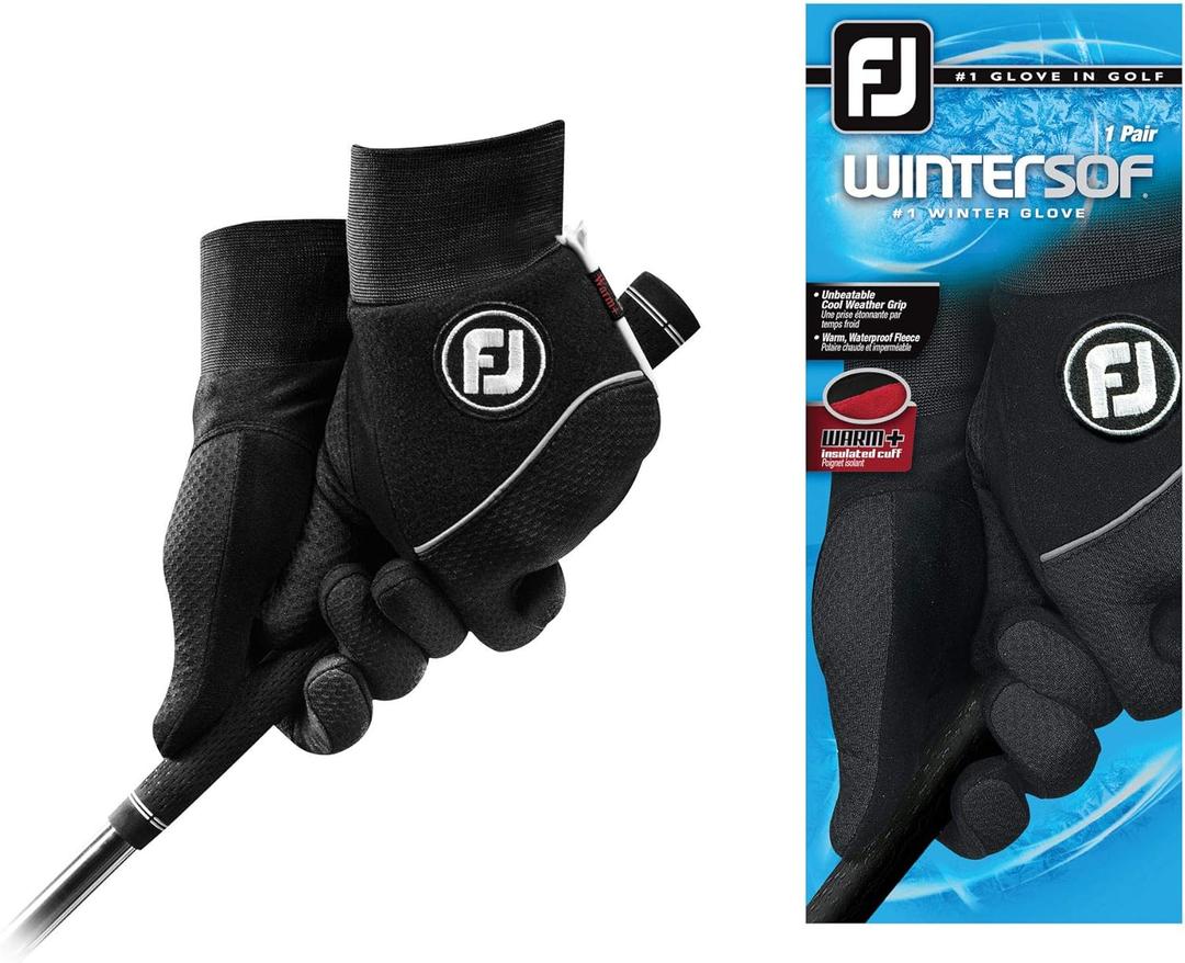 FootJoy Men's WinterSof Pair Golf Glove (Large, Black)