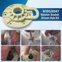 W10528947 & W10396887 Washer Basket Driven Hub Kit - Durable Replacement Part Compatible with Whirlpool Kenmore Maytag Washers - Replaces AP5665171 W10528947VP PS6012095, Easy to Install