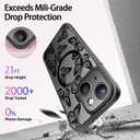 SEXYMOM Magnetic for iPhone 15 Case - Wireless Charging Compatible,Military Drop Tested Cover,Cute Floral Design for Women and Girls,Slim Fit Translucent Matte Phone Case - Little Butterfly