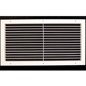 30" w X 14" h Aluminum Adjustable Return/Supply HVAC Air Grille - Full Control Horizontal Airflow Direction - Vent Duct Cover - Single Deflection [Outer Dimensions: 31.85" w X 15.85" h]