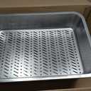 Stainless Steel Sifting Litter Box for Pine Pellets,Sifting Cat Litter Box for Wood Pellets,Extra Large Sifter Litter Pan System with Litte Liners and Scoop-20 ''Lx 13.8''W x 6''H