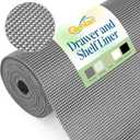 Drawer and Shelf Liner, Non-Adhesive Cabinet Liners for Kitchen Cupboard, Bathroom Drawers, Breathable Thick Mat, Easy Trim & Easy Clean, 20" x 20', Dark Gray