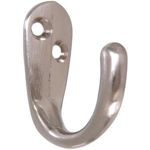 Hardware Essentials 852283 Clothes Hooks Satin Nickel -6 Pack