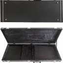 Electric Guitar Hard Case, Rectangle Wooden Hard-Shell Protective Carrying Case for ST TL Style with Lock Latch Padding (Black)