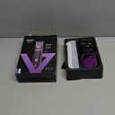 Groin & Body Hair Trimmer for Men - Electric Shaver for Pubic Hair, Chest, Legs - Ball Pubic Groomer, LED Light, Replaceable Ceramic Blade Heads, USB-C Recharge Dock, Waterproof Hygiene Razor, Purple