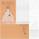 Sinload 60 Sets Guess the Dress Bridal Shower Games for Guests Include 60 Wedding Shower Games Cards 60 Water Soluble Pencils with Rose Pearl Gem Stickers Fun Wedding Party Favor Supplies