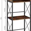 KLM Liquor Bottle Display Shelf, Coffee Syrup Rack Organizer, 3 Step Countertop Wine Rack, Mini Bar, Retro Bar Shelf Stand for Whiskey, Spirits.(Brown)