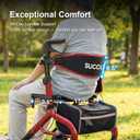 Walkers for Seniors with Seat, 8" All-Terrain Rollator Walker, Foldable Aluminum Rolling Walker, 350lbs Heavy Duty Capacity, Adjustable Handle Height - Red