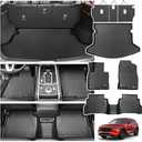 Powerty Floor Mats for Mazda CX-5 2017-2025, All Weather 3D TPE Anti-Slip Trunk Cargo Liner Seat Back Covers Protectors Full Set Car Accessories