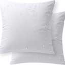 Phantoscope Outdoor Waterproof Pillow Inserts, Premium Water Resistant Patio Cushion, Square Form Throw Pillow for Outdoor, Couch, Chair 18 X 18 Inches(Pack of 2)