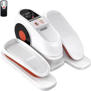 Under Desk Elliptical Machine, Electric Exerciser Pro with 16 Adjustable Speed, Quiet and Fully Assembled with Remote Control & Non-Slip Foot Straps Grey
