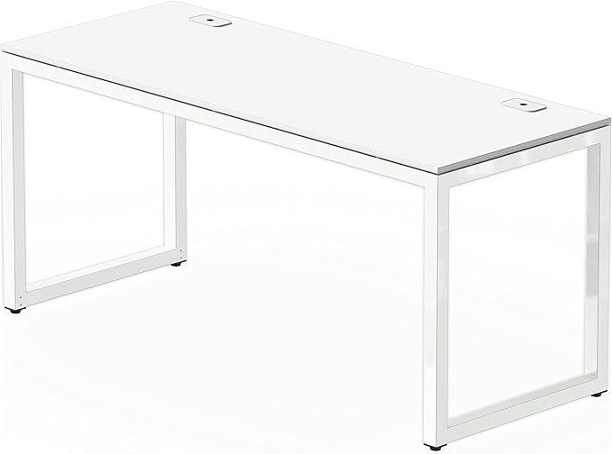 SHW 55-Inch Commercial-Grade Office Computer Desk, White