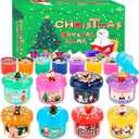 4 Pack Christmas Slime Kit, Funny Jelly Cube Crunchy Slime, Soft & Stretchy, Birthday Gifts for Kids, Christmas Stocking Stuffers, Christmas Party Favors for Girls and Boys