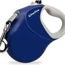 PetiFine 26ft/8m Heavy Duty Retractable Dog Leash for Large Dogs,Strong Extendable Dog Leash Up to 110 lbs, Reflective Nylon Tape Tangle Free (Blue)