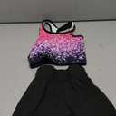 MODAFANS Gymnastics Leotards for Girls With Shorts Tumbling Dance Unitards Biketards Activewear (4-5T, Colourful Glitters)