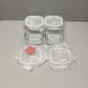 Square Glass Food Storage Containers, Small Square Storage Containers With Airtight Lids Leakproof, BPA free 16oz Glass Meal Prep Bowls, Dishwasher, Microwave, Freezer Safe (White) 4pack