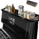Magnetic Stove Top Shelf, 30" Length, Spice Rack Over the Stove, Oven Shelf for Top of Stove, Kitchen Organizers and Storage, (Magnetic Black)