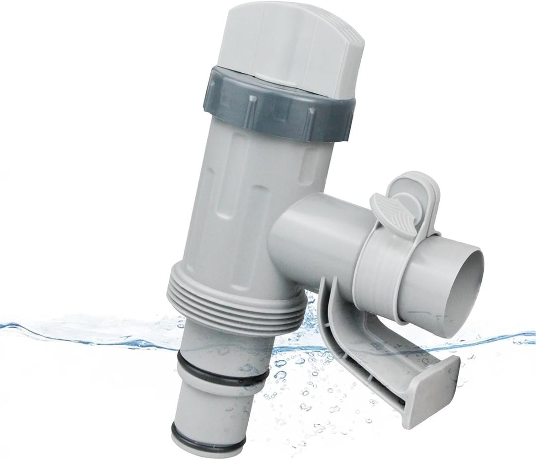 Pool Hose Adapter Kit for Above Ground Swimming Pools  Includes Plunger Valve & Pipe Holder (1 Pack)
