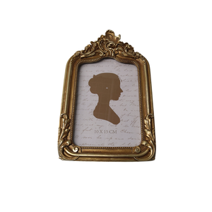 10x15 Cm Vintage Picture Frame, Elegant Antique Photo Frames with Glass Front, Photo Display, Tabletop Wall Hanging, Gift Ideas, Gold