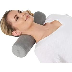 AllSett Health Cervical Neck Roll Memory Foam Pillow, Bolster Pillow, Round Neck Support for Sleeping | Bolster for Bed, Legs, Back and Yoga