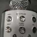 BlueFire 4 in 1 Karaoke Wireless Microphone with LED Lights, Portable Microphone for Kids, Great Gifts Toys for Kids, Girls, Boys and Adults (Silver)