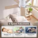 42 Inch Ceiling Fans with Lights and Remote, Flush Mount White Ceiling Fan for Bedroom Living Room Indoor/Outdoor, Quiet 6 Speed Reversible DC Motor, 3CCT, Dual Color 5 Blades, ETL Listed