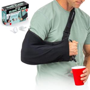 GoPong Arm Sling Flask (16 oz Total) - Hidden Alcohol Flask for Liquor Disguise  Secret Liquor Drink Container for Concerts, Sports Events, & Theme Parks  Includes Funnel & Spout