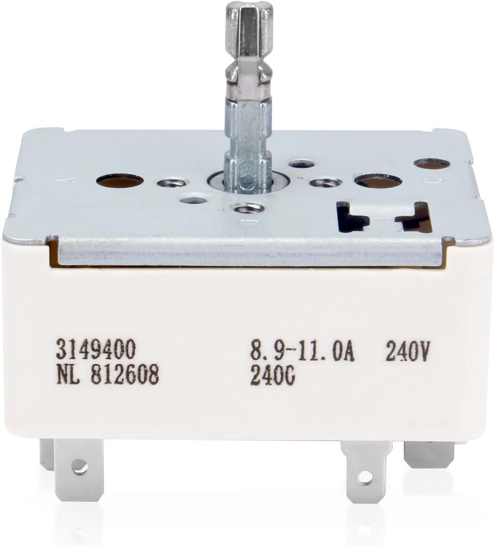 3149400 WP3149400 3148954 3148953 3148951 Range Burner Infinite Control Switch Replacement for Whirlpool Range Switch WP3148954 WP3148953 WP3148951 310180 311846 311858 311859