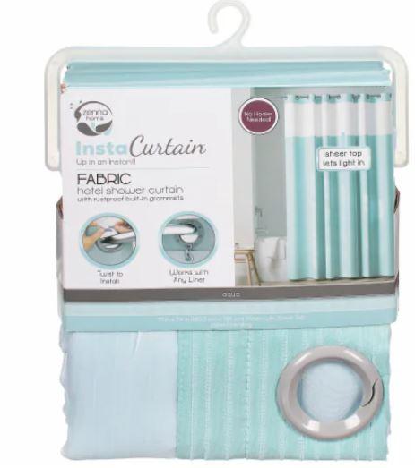 Maytex Mills Instacurtain Kadin with a View Shower Curtain - Aqua, 71 L x 74 W