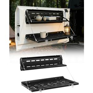 Double Layer Tailgate Table, Compatible with Ford Bronco 2/4 Door 2021-2025 | Bronco Accessories, Rear Door Foldable Double-layer Cargo Shelf Camping Storage Shelf Molle Panel